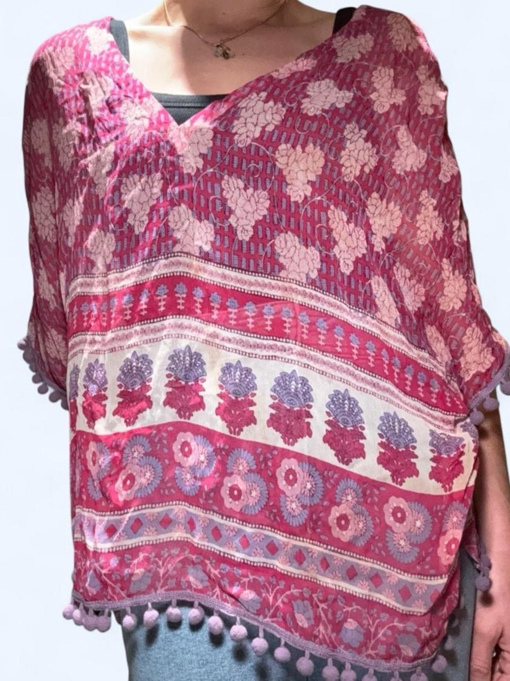 Chaser pink and purple sheer top - Picture 3 of 4